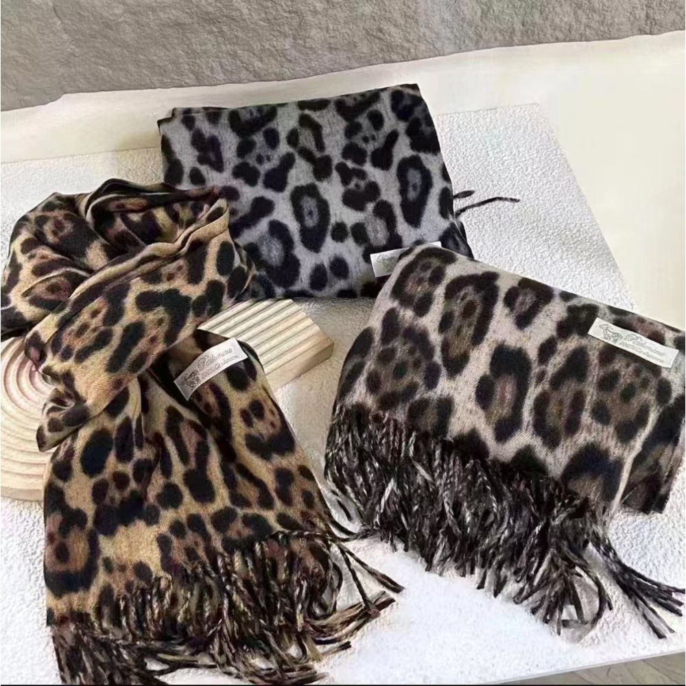 Cashmere Throw Blanket - 190*70 CM Tasarım Leopar Eşarp Kış