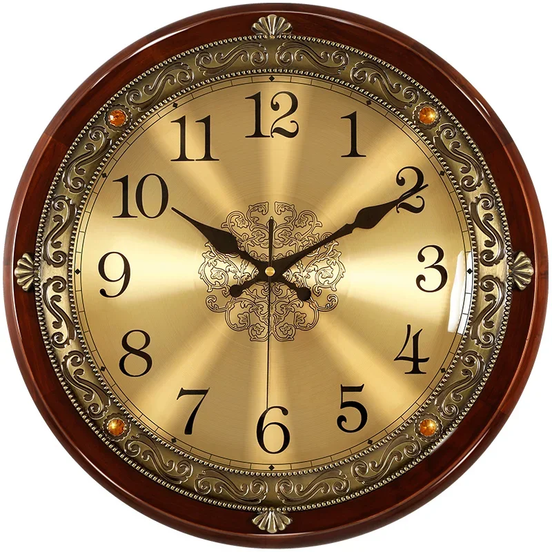 Luxury Lifestyle Gifts - Lüks Ahşap Duvar Saati Metal Retro